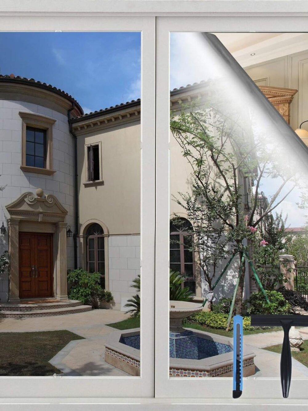 Adhesive-Free One Way Window Privacy Film 17.5x78.7, Energy Efficient